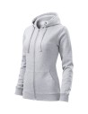 Hanorac de damă, cu glugă, Trendy Zipper, 65% bumbac, 35% poliester, 300 g/mp