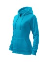 Hanorac de damă, cu glugă, Trendy Zipper, 65% bumbac, 35% poliester, 300 g/mp