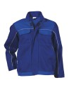 Costum de lucru din bumbac, jachetă + pantaloni cu pieptar, 240 g/mp, Asimo Blue