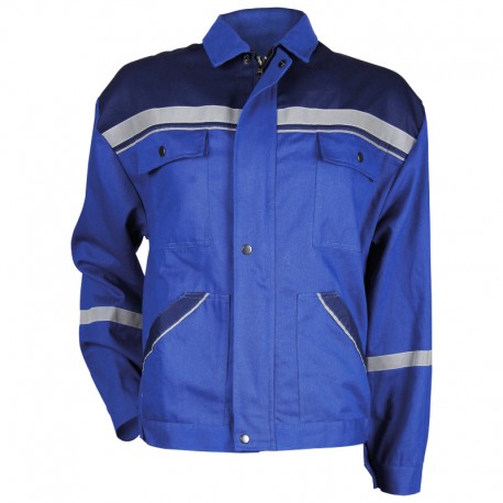 Jachetă de lucru cu dungi reflectorizante, 100% bumbac, Collins Summer Royal Blue