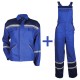 Costum de lucru cu benzi reflectorizante, jachetă + pantaloni cu pieptar, Collins Blue