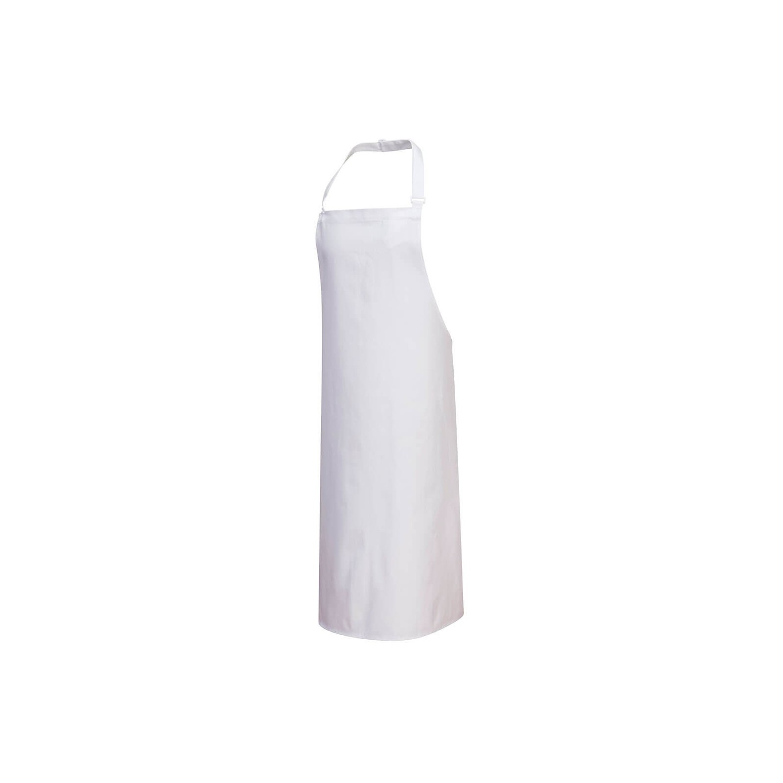 Șorț alb din bumbac 100%, cu pieptar, pentru industria alimentară, 280 g/mp, S840