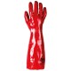 Mănuși antichimice, bumbac imersat în PVC, rezistente la acizi, Redstart 45 cm