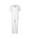 Costum medical unisex: tunică + pantaloni, bumbac & poliester, 120 g/mp, M3 White