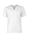 Costum medical unisex: tunică + pantaloni, bumbac & poliester, 120 g/mp, M3 White