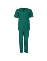 Costum medical unisex: tunică + pantaloni, bumbac & poliester, 120 g/mp, M3 Green