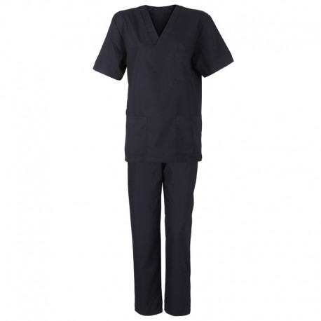 Costum medical unisex: tunică + pantaloni, bumbac & poliester, 120 g/mp, M3 Navy