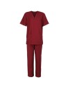 Costum medical unisex: tunică + pantaloni, bumbac & poliester, 120 g/mp, M3 Bordeaux