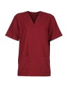 Costum medical unisex: tunică + pantaloni, bumbac & poliester, 120 g/mp, M3 Bordeaux