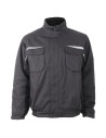 Costum termoizolant de lucru pentru iarnă, din două piese: jachetă + pantaloni cu pieptar Kastor grey, hidrofob, bumbac 100%
