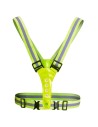 Bretele reflectorizante ajustabile, tip ham, galben neon, cu becuri de semnalizare LED