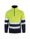 Pulover reflectorizant unisex, din bumbac & poliester, 300 g/mp, Prisma HV Yellow