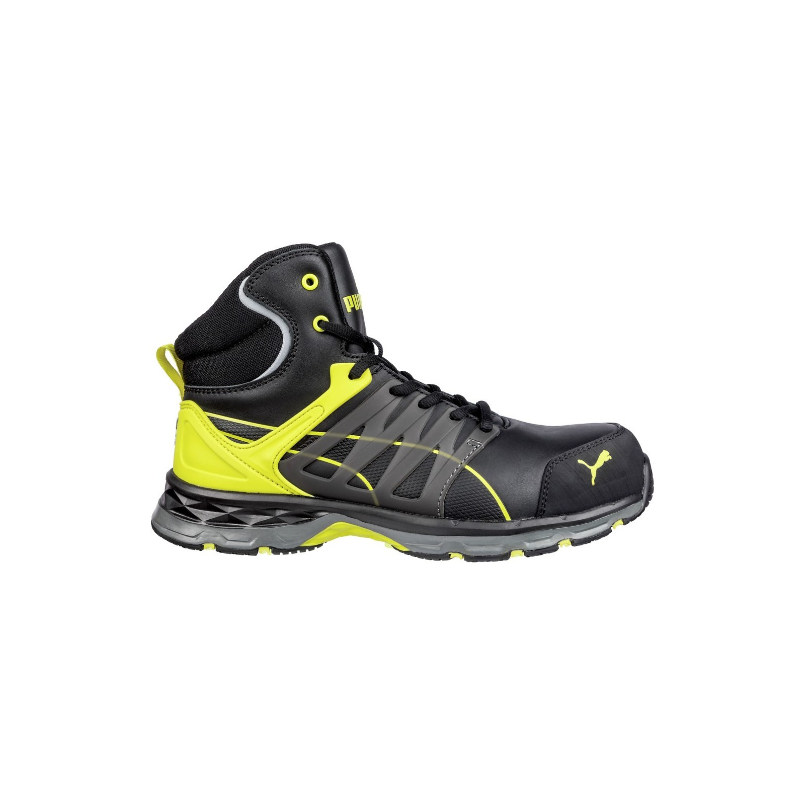 Bocanci de protecție pentru bărbați, metal free, Puma Velocity 2.0 Yellow S3 ESD HRO SRC