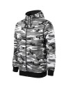 Hanorac pentru bărbați cu glugă și imprimeu camuflaj, Camo Zipper, 300 g/mp