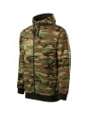 Hanorac pentru bărbați cu glugă și imprimeu camuflaj, Camo Zipper, 300 g/mp