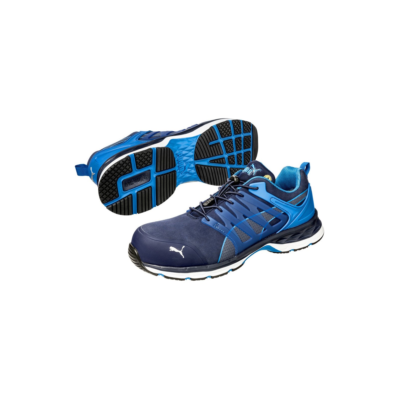 Pantofi de protecție unisex, metal free, Puma Velocity 2.0 Blue S1P ESD HRO SRC