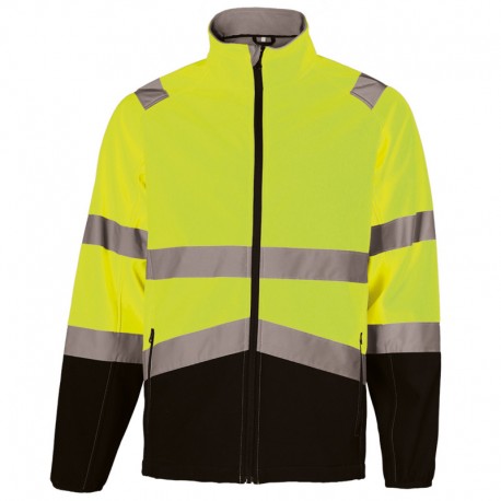 Jachetă softshell reflectorizantă, impermeabilă, cu căptușeală din fleece, Polar Yellow