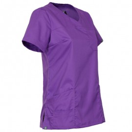 Tunică medicală de damă, violet, mânecă scurtă, Victoria Dark Purple