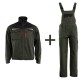 Costum de lucru pentru vară, jachetă & pantaloni cu pieptar, Prisma Ripstop Olive/Black