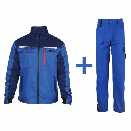 Costum de lucru pentru vară, jachetă & pantaloni standard, Prisma Ripstop Royal Blue