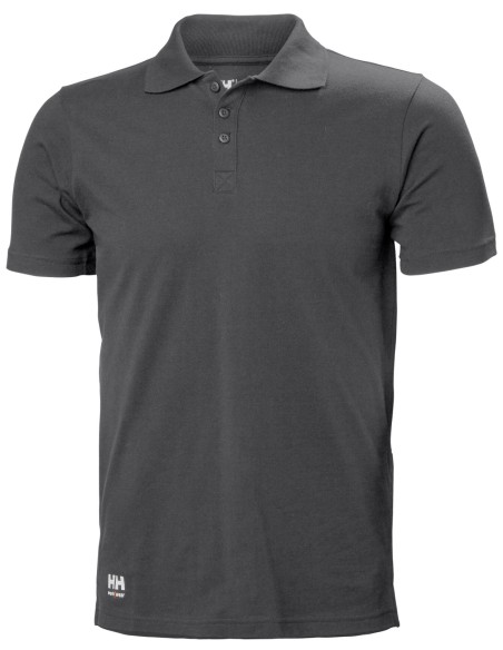 Tricou polo cu maneca scurta Helly Hansen Manchester, gri inchis, Bumbac 100%, 190 g/mp