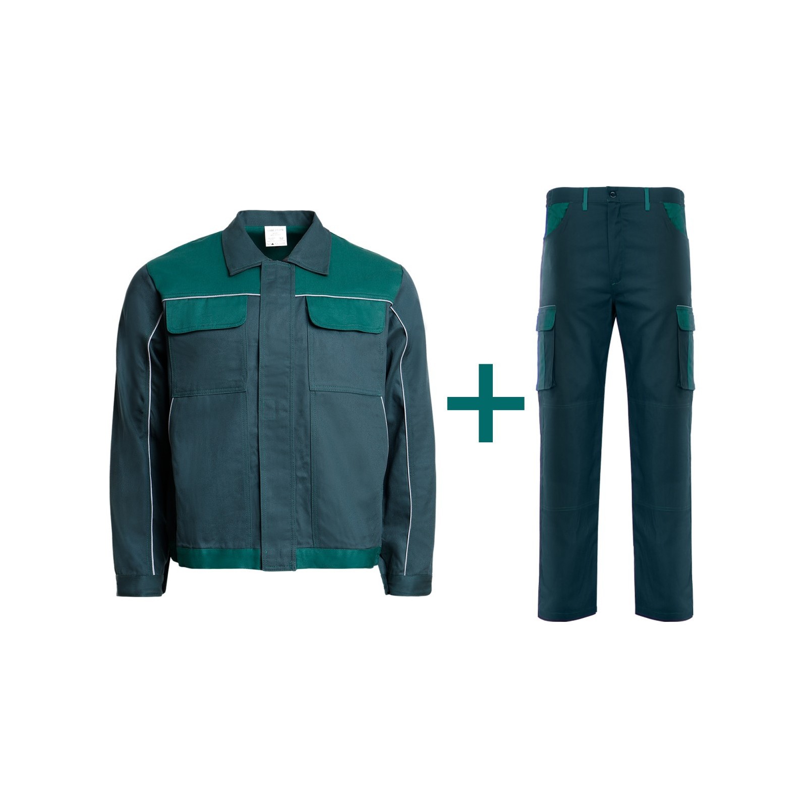 Costum de lucru din bumbac, elemente reflectorizante, 240 g/mp, Asimo