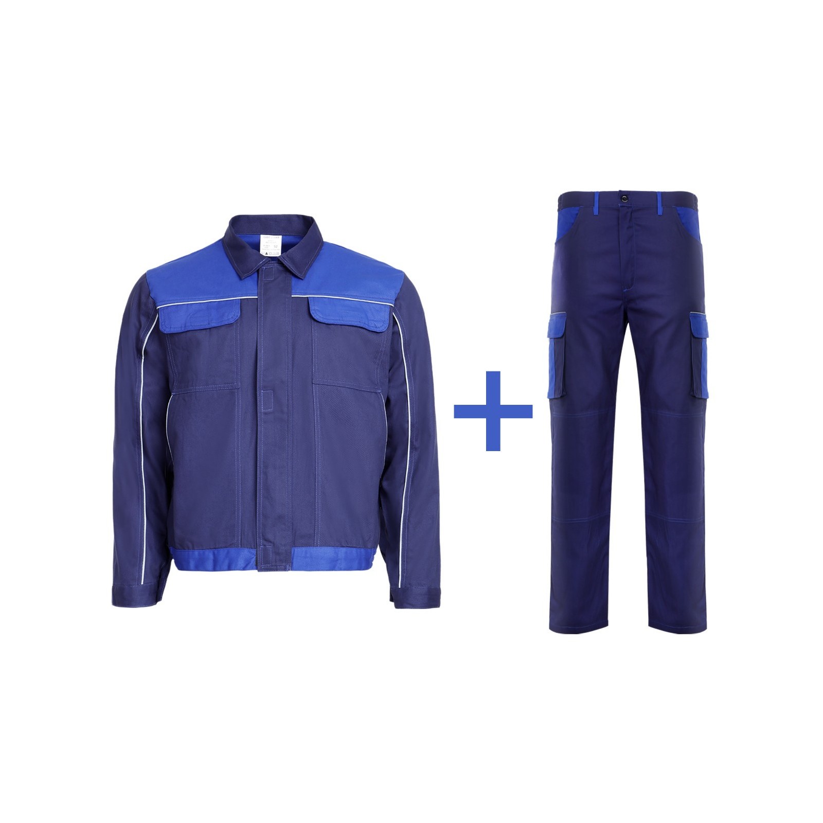 Costum de lucru din bumbac, elemente reflectorizante, 240 g/mp, Asimo
