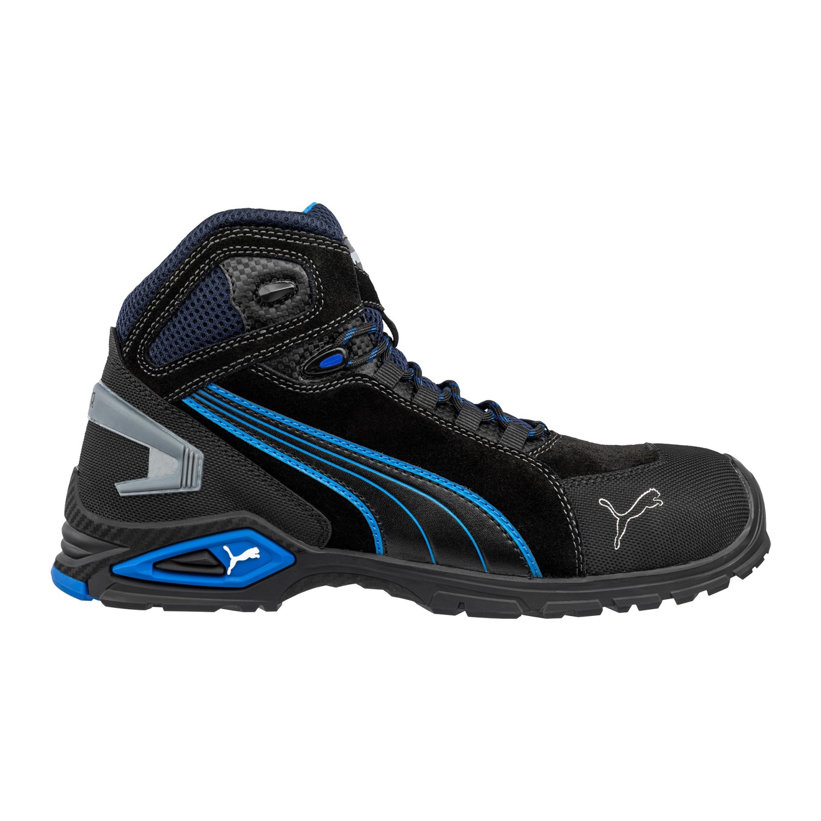 Bocanci de protecție cu bombeu din aluminiu, rezistenți, Puma Rio Black Mid S3 SRC