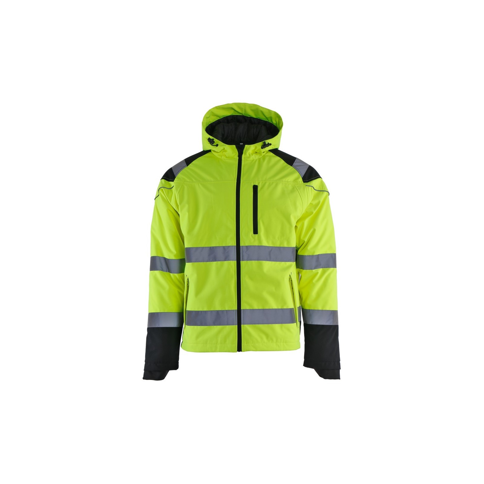 Jachetă softshell pentru iarnă, cu glugă, impermeabilă, Prisma HV Yellow