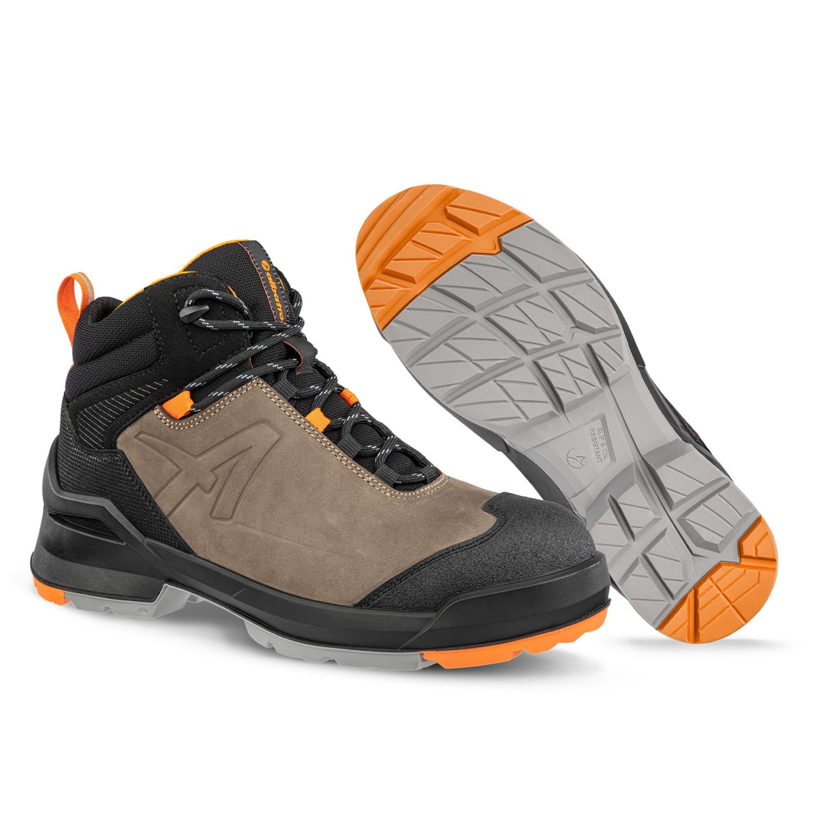 Bocanci de lucru antiderapanți, unisex, Albatros TARAVAL BROWN MID S3L ESD FO SR