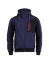 Hanorac unisex, cu glugă, 55% bumbac, 45% poliester, Revolt Navy Blue / Black