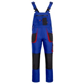 Pantaloni cu pieptar de lucru, funcționali și rezistenți, din tercot, 260 g/mp, Kastor Royal Blue