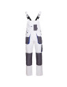 Pantaloni cu pieptar de lucru, funcționali și rezistenți, din tercot, 260 g/mp, Kastor White
