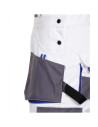 Pantaloni cu pieptar de lucru, funcționali și rezistenți, din tercot, 260 g/mp, Kastor White