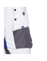 Pantaloni cu pieptar de lucru, funcționali și rezistenți, din tercot, 260 g/mp, Kastor White