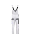Pantaloni cu pieptar de lucru, funcționali și rezistenți, din tercot, 260 g/mp, Kastor White