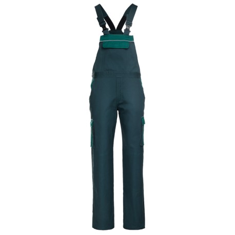 Pantaloni de lucru cu pieptar, din bumbac 100%, 240 g/mp, Asimo Green