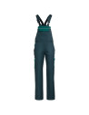Pantaloni de lucru cu pieptar, din bumbac 100%, 240 g/mp, Asimo Green