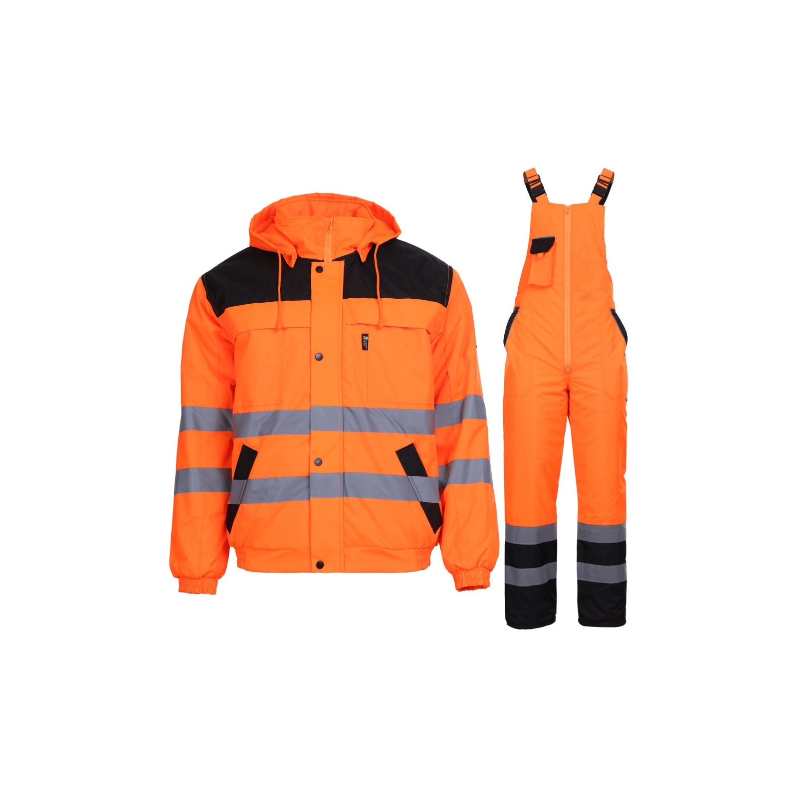 Costum de lucru portocaliu reflectorizant pentru iarnă, 100% poliester, Collins HV Winter
