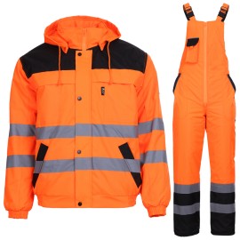 Costum de lucru reflectorizant pentru iarnă, 100% poliester, Collins HV Orange Winter