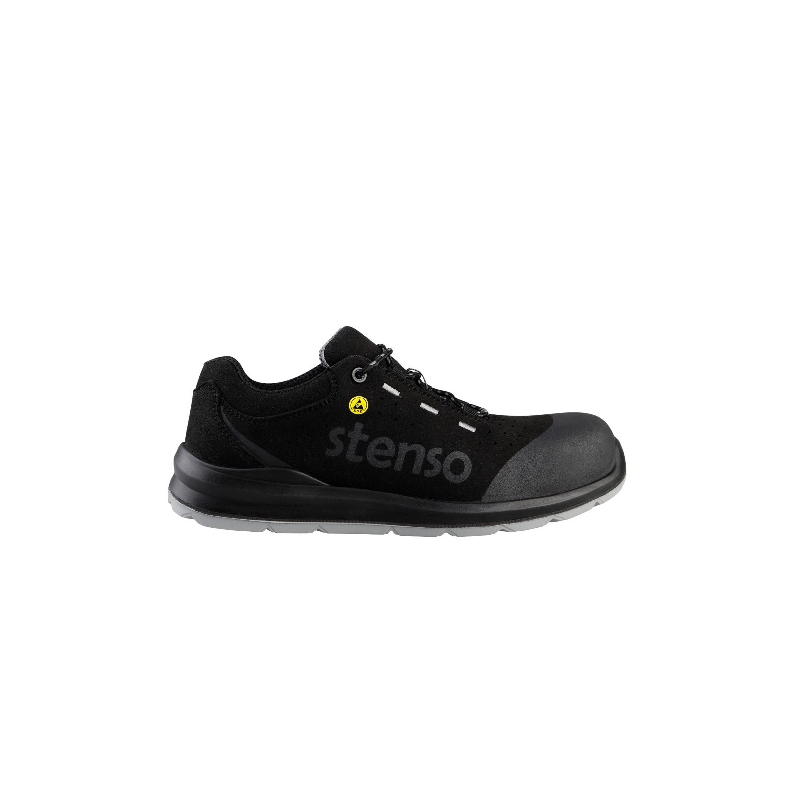 Pantofi de protecție cu bombeu de compozit și lamelă, antistatici, JETT BLACK LOW MF S1PL MF ESD