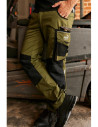 Pantaloni de lucru pentru bărbați, din tercot, Puma Workwear Precision X, Olive