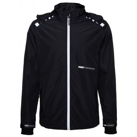 Jachetă de ploaie cu glugă detașabilă, Puma Workwear Essentials, Carbon