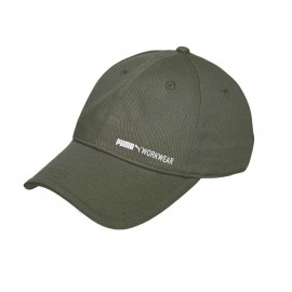 Șapcă reglabilă unisex, 100% bumbac, cozoroc solid, Puma Workwear, Olive