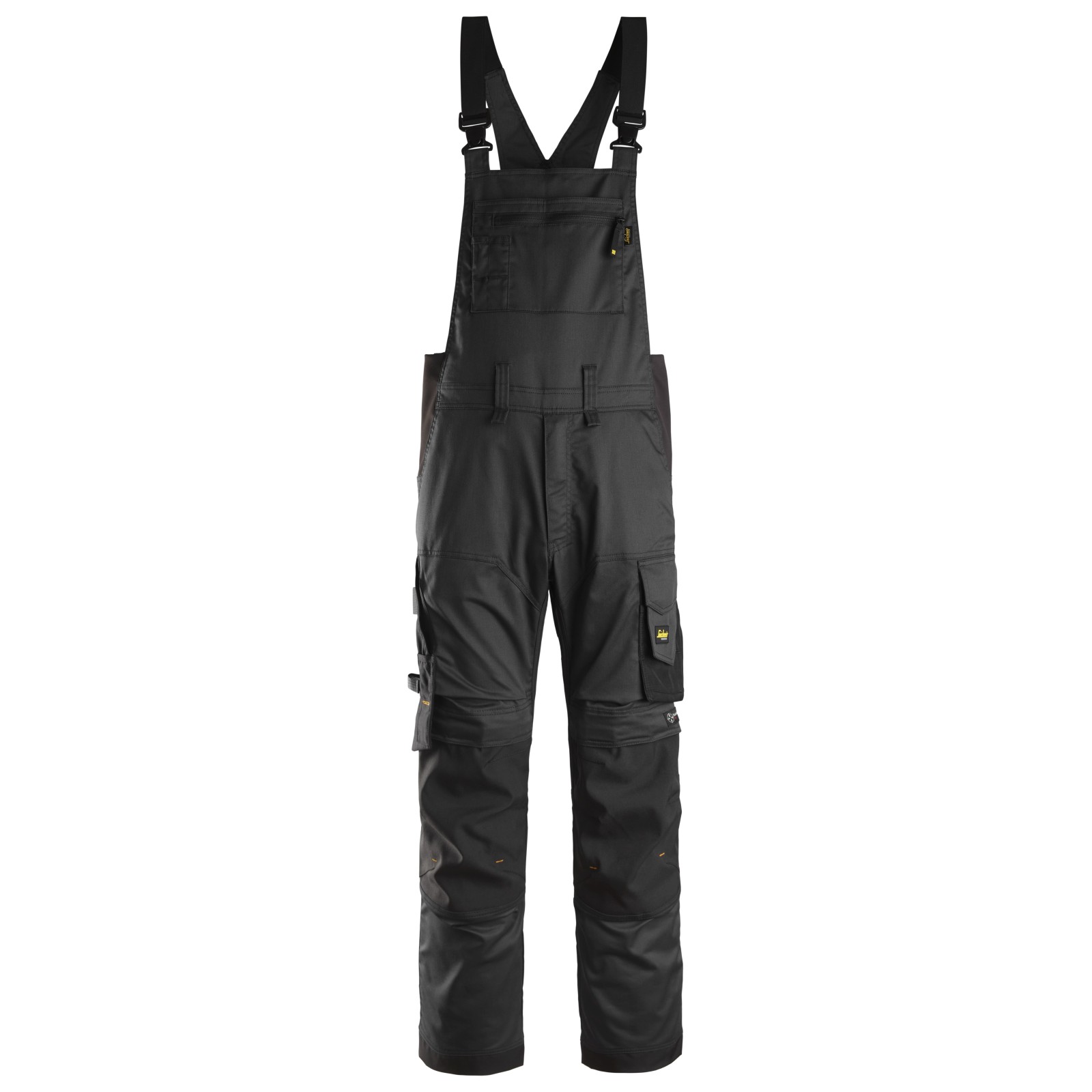 Pantaloni cu pieptar de lucru, stretch, Snickers Workwear, AllroundWork, 6051, Black
