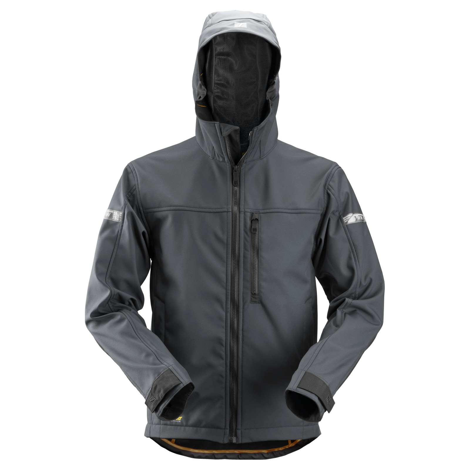 Jachetă softshell, cu glugă, Snickers Workwear, AllroundWork, 1229, Steel Grey/Black