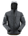 Jachetă softshell, cu glugă, Snickers Workwear, AllroundWork, 1229, Steel Grey/Black