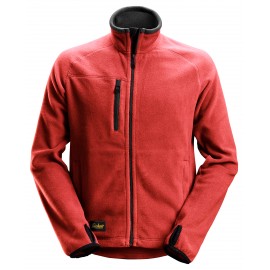 Jachetă pentru bărbați din fleece Polartec, Snickers Workwear, AllroundWork, 8022, Chili Red/Black