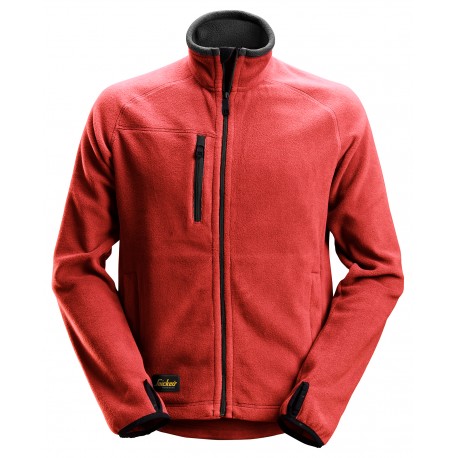 Jachetă pentru bărbați din fleece Polartec, Snickers Workwear, AllroundWork, 8022, Chili Red/Black