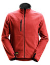 Jachetă pentru bărbați din fleece Polartec, Snickers Workwear, AllroundWork, 8022, Chili Red/Black